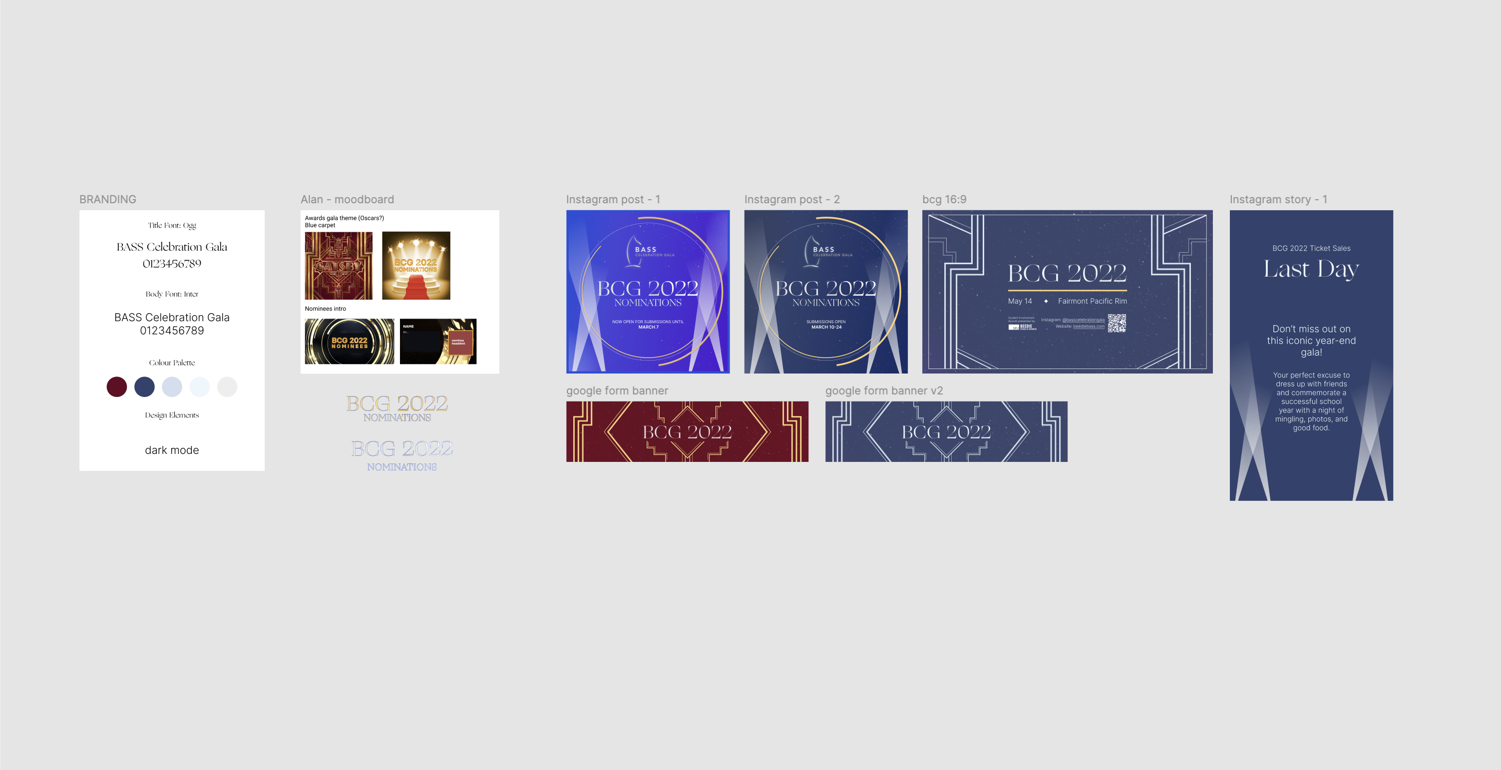 BCG brand visual development mockups